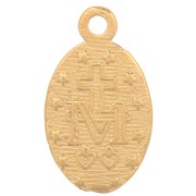 Oval Charm Virgin 16x10 mm - Chapado en oro x1