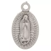 Oval Charm Virgin 16x10 mm - Plateado antiguo x1