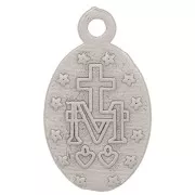 Oval Charm Virgin 16x10 mm - Plateado antiguo x1