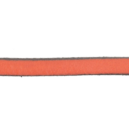 Cordón plano cuero 5x2 mm Naranja x30cm