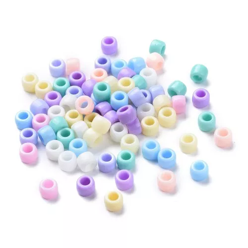 Surtido de cuentas Pony - 8x6 mm Multicolor Violeta Pastel x100