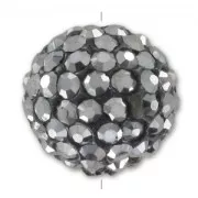 Redonda plastilina strass coreano 12 mm Jet Hematite  x1