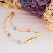 Cuentas con agujeros grandes - Cuentas Pony - 9x6 mm Mostaza x50