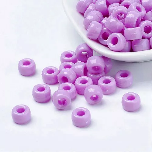 Cuentas con agujeros grandes - Cuentas Pony - 9x6 mm Violeta x50