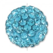Redonda plastilina strass coreano 10 mm Aquamarine x1