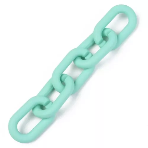 Eslabones ovalados acrílicos 27X16 mm - Menta opaca Mate x10