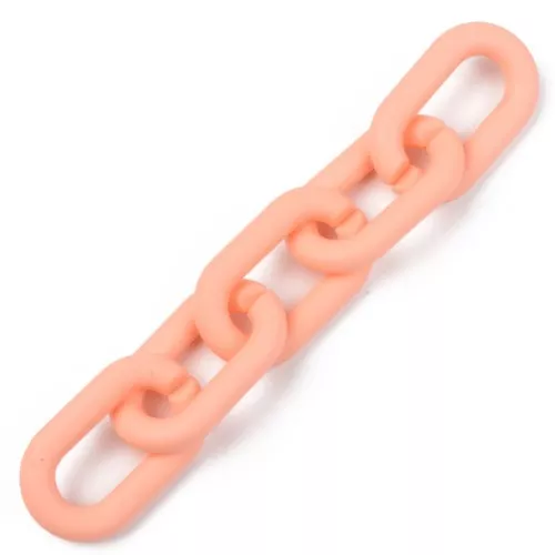 Eslabones Acrílicos Ovalados 27X16 mm - Coral Opaco Mate x10