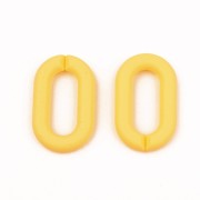 Eslabones acrílicos ovalados 27x16,5 mm - Amarillo mate opaco x10