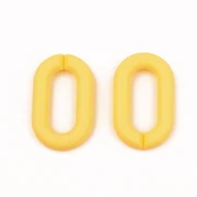 Eslabones acrílicos ovalados 27x16,5 mm - Amarillo mate opaco x10