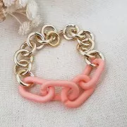 Eslabones acrílicos ovalados 27x16,5 mm - Amarillo mate opaco x10