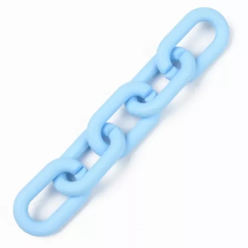 Eslabones acrílicos ovalados 27X16 mm - Azul cielo opaco Mate x10