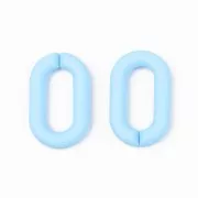 Eslabones acrílicos ovalados 27X16 mm - Azul cielo opaco Mate x10