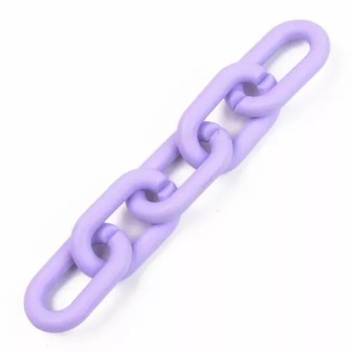 Eslabones Acrílicos Ovalados 27X16 mm - Morado Opaco Mate x10