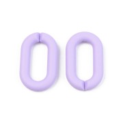 Eslabones Acrílicos Ovalados 27X16 mm - Morado Opaco Mate x10