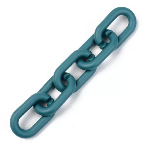 Eslabones acrílicos ovalados 27X16 mm - Verde pato opaco Mate x10