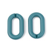 Eslabones acrílicos ovalados 27X16 mm - Verde pato opaco Mate x10