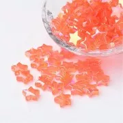 Cuentas de estrella iridiscente - 11 mm Naranja AB x50