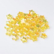 Cuentas de estrella iridiscente - 11 mm Yellow AB x50