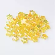 Cuentas de estrella iridiscente - 11 mm Yellow AB x50