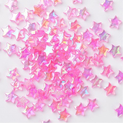Cuentas de estrella iridiscente - 11 mm Rose AB x50