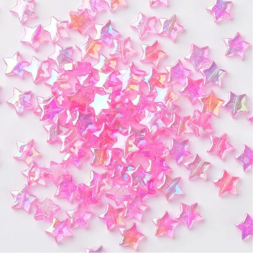 Cuentas de estrella iridiscente - 11 mm Rose AB x50
