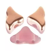 Cuentas de vidrio  Hélios® por Puca®  6x10 mm - Rose Opal Capri Gold x10g