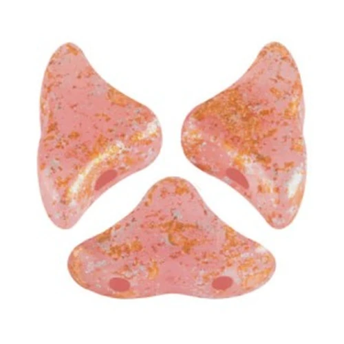 Cuentas de vidrio Hélios® por Puca® 6x10 mm - Rose Opal Tweedy x10g