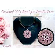 Cuentas de vidrio  Hélios® por Puca®  6x10 mm - Rose Opal Gold Splash x10g