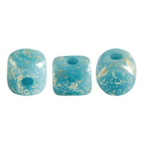 Minos® par Puca® 2.5x3 mm Opaque Blue Turquoise Gold Splash x5g