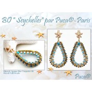 Minos® par Puca® 2.5x3 mm Opaque Blue Turquoise Gold Splash x5g