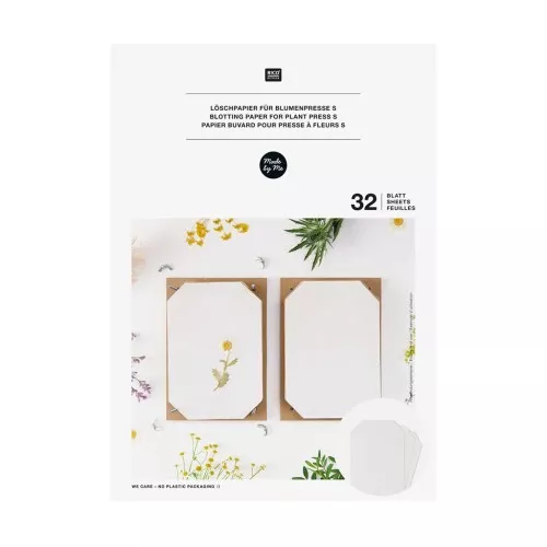 Juego de recambio de 32 papeles secantes para prensas de flores 20x13 cm - Blanco