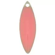 Dijes navette de metal y resina epoxi 16x5 mm - Rose clair x6