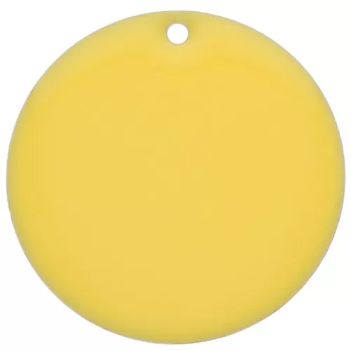 Dije redondo de metal y resina epoxi 25 mm - amarillo x1