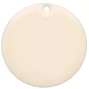 Dije redondo de metal y resina epoxi 25 mm - Crema x1