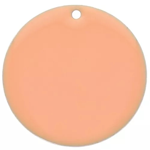 Dije redondo de metal y resina epoxi 25 mm - Light Rose x1