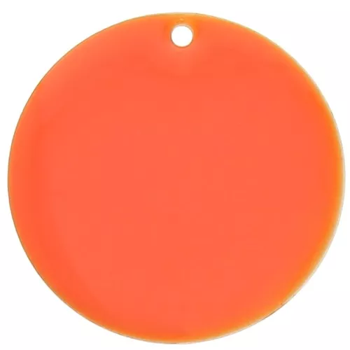 Dije redondo de metal y resina epoxi 25 mm - Naranja x1