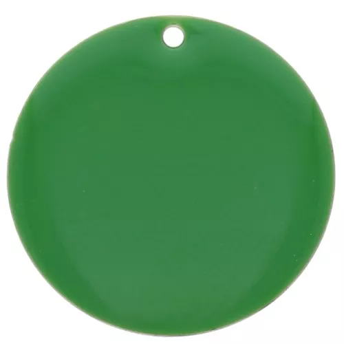 Dije redondo de metal y resina epoxi 25 mm - Verde x1