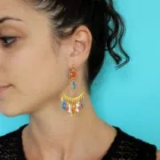 Dije redondo de metal y resina epoxi 25 mm - Rose Corail x1