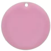 Dije redondo de metal y resina epoxi 25 mm - Rosa x1