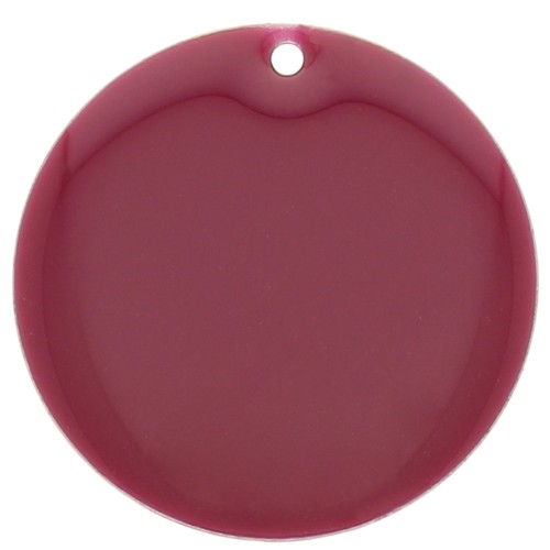 Dije redondo de metal y resina epoxi 25 mm - Lías de vino x1