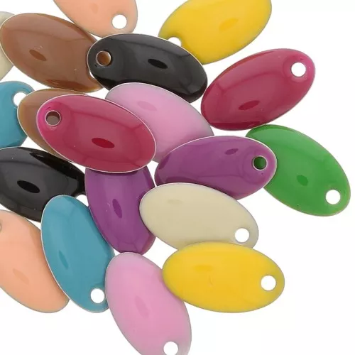 Surtido de cequíes esmaltados epoxy navette 14x8 mm - Multicolore x20