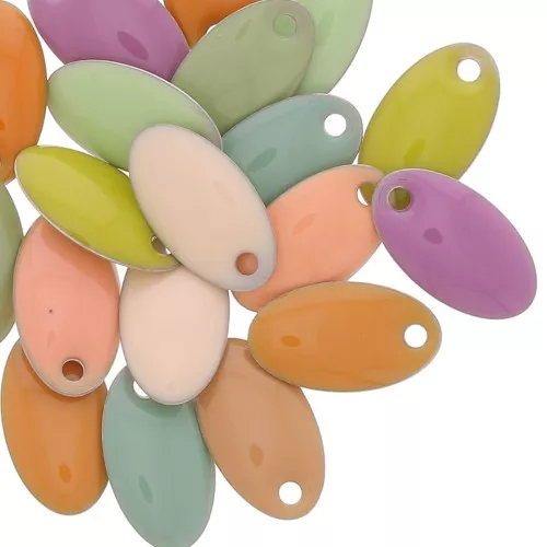 Lentejuelas de resina epoxi surtido lanzadera 14x8 mm - Multicolor pastel x20