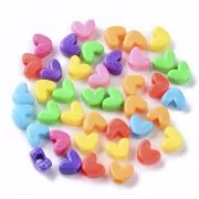 Surtido de cuentas de corazón - 7x9,5 mm Multicolor x50