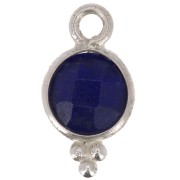 Colgante redondo facetado con bolitas 12x7 mm Plata 925 - Lapis lazuli x1|raw }}