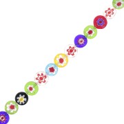 Cuentas de vidrio redondas planas Millefiori 10 mm Multicolor x20|raw }}