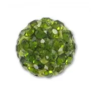 Redonda semi-agujereada plastilina strass coreano 8 mm Olivine