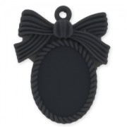 Medallón nudo para cabuchón 25x18 Negro x1|raw }}