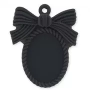 Medallón nudo para cabuchón 25x18 Negro x1
