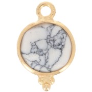 Charm Facetado con Bolas Pequeñas 15x9 mm - Plata de Ley 925 Chapado en Oro - Howlita|raw }}