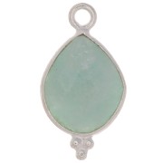 Dije gota facetada con bolitas 16x9mm - Plata de ley 925 - Amazonite x1|raw }}